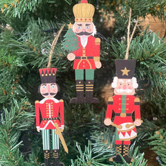 set-of-3-hanging-nutcracker-wooden-christmas-soldiers|HO727|Luck and Luck| 1