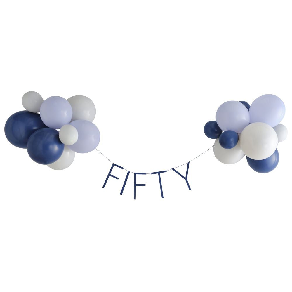 navy-50th-birthday-milestone-balloon-bunting-decoration|MA-429|Luck and Luck|2