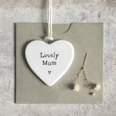 east-of-india-mini-hanging-porcelain-heart-lovely-mum-keepsake|4169|Luck and Luck|2