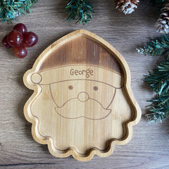 personalised-santa-bamboo-childrens-plate-eco-friendly|LLWWJQYXM003|Luck and Luck| 1