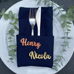 Personalised Coloured Wedding Place Cards, Acrylic Name Cards, Laser Cut Names, Wedding Favour Names