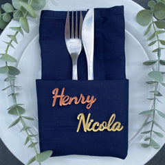 Personalised Coloured Wedding Place Cards, Acrylic Name Cards, Laser Cut Names, Wedding Favour Names