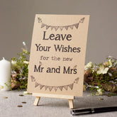 wedding-guest-book-sign-kraft-brown-leave-your-wishes-sign-and-easel-rustic|LLSTKMAMLYW|Luck and Luck| 1