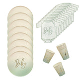 baby-sage-green-baby-shower-sprinkle-party-pack-plates-napkins-cups|LLBABYSAGEPP|Luck and Luck| 1