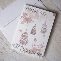 thank-you-for-being-my-bridesmaid-vintage-birdcage-card-and-envelope|LLTYFBOB2|Luck and Luck|2
