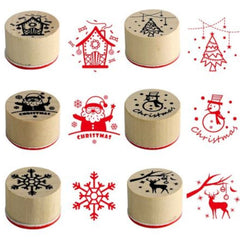 set-of-6-mini-christmas-rubber-stamps-festive-craft|LLXMASSTAMPSETX6|Luck and Luck| 3
