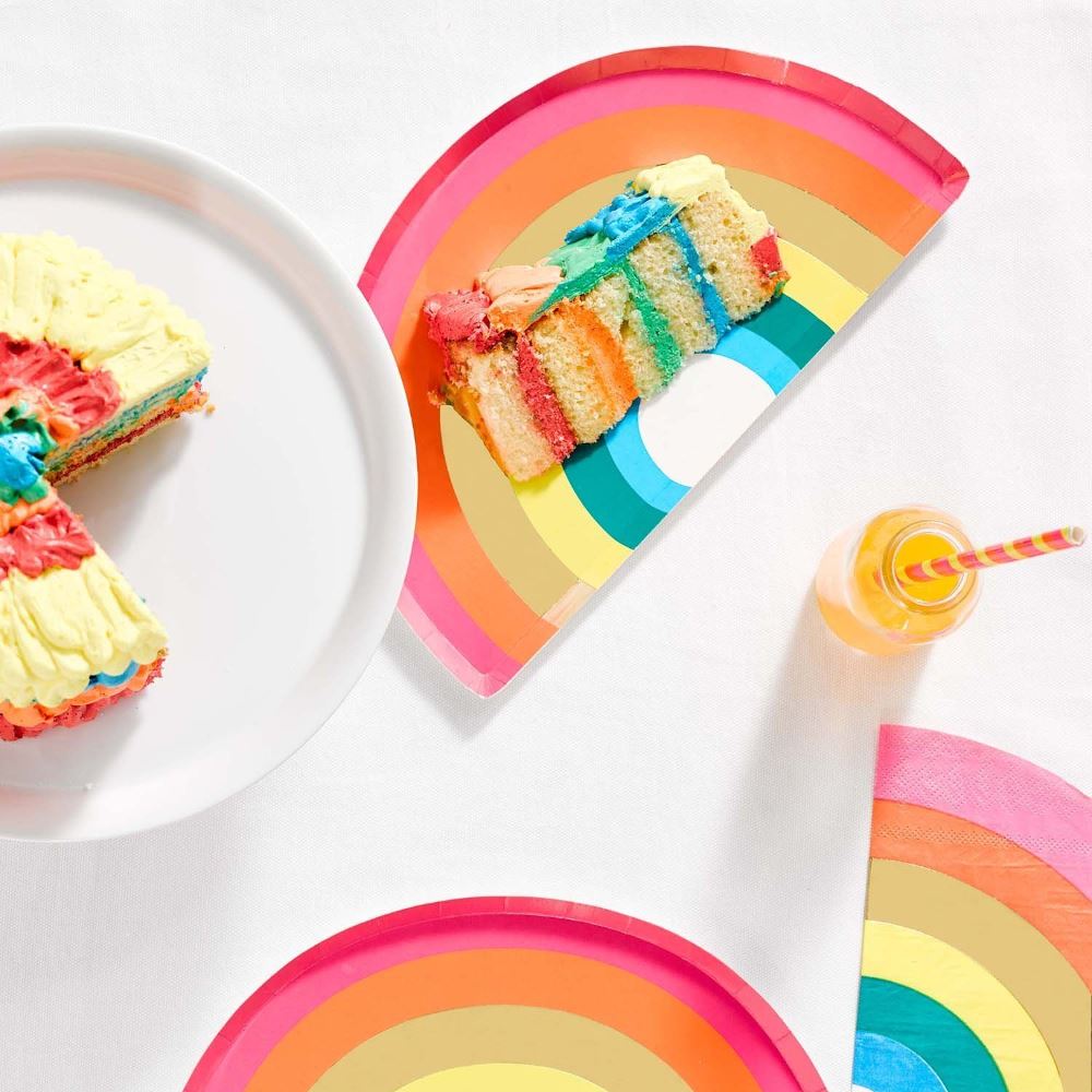 birthday-brights-rainbow-shaped-paper-party-plates-x-12|RAIN-PLATE-RAIN|Luck and Luck| 1