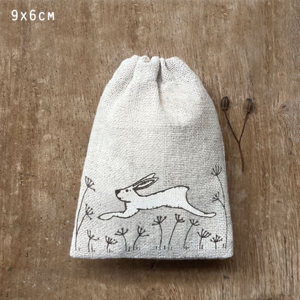 east-of-india-mini-drawstring-gift-bag-rabbit|1671|Luck and Luck| 1
