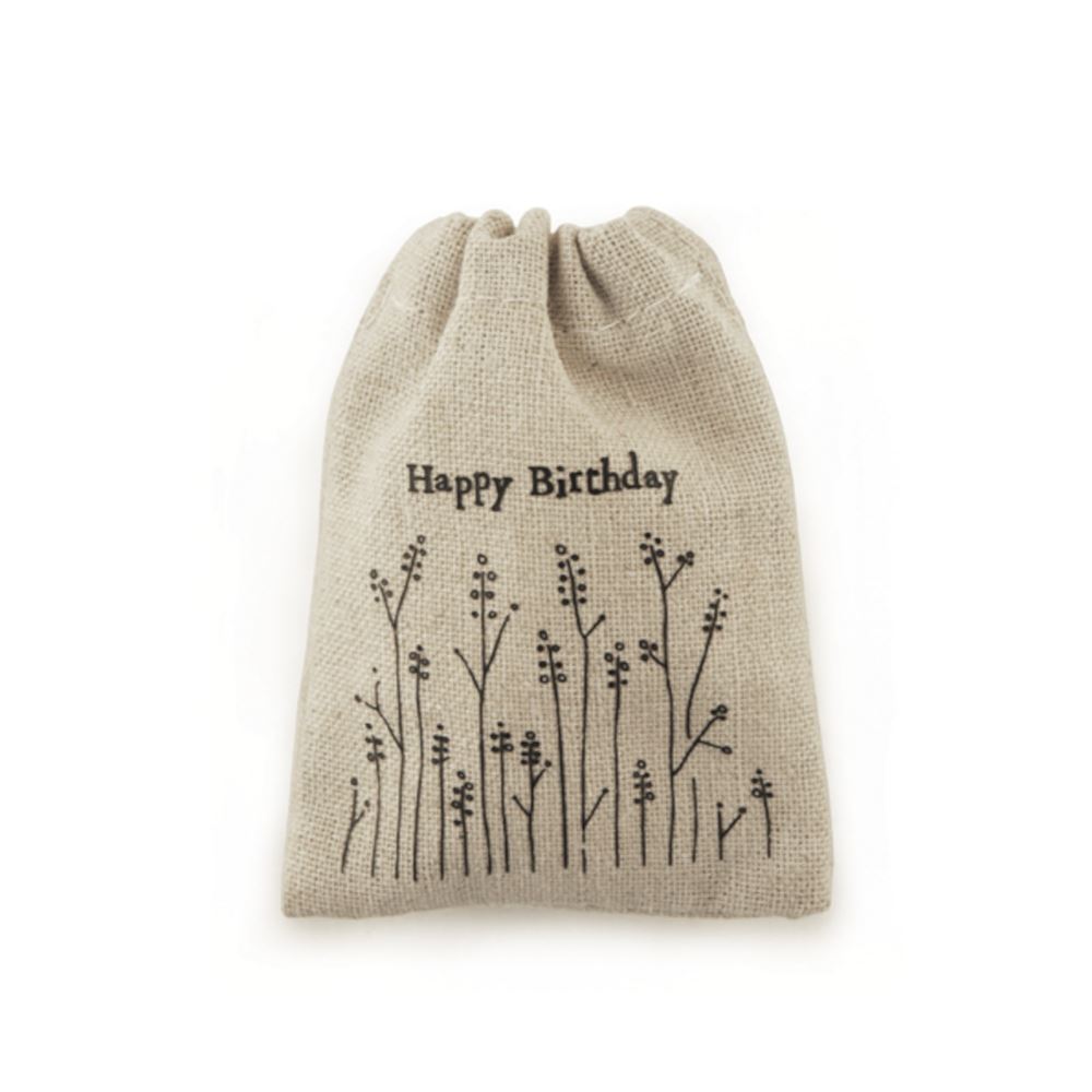 east-of-india-small-rustic-drawstring-cotton-gift-bag-happy-birthday|1680|Luck and Luck|2