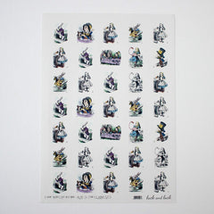 colour-black-and-white-mixed-alice-in-wonderland-sticker-sheet-35-stickers|LLAIWLST3|Luck and Luck| 3