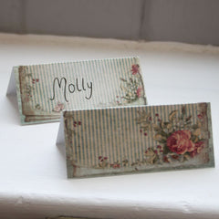 vintage-green-floral-wedding-place-cards-setting-x-25-shabby-style-chic|PCFLORALSTR|Luck and Luck| 4