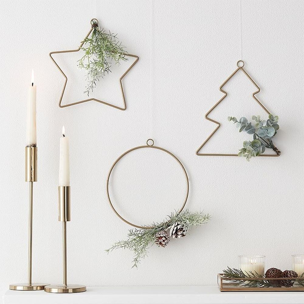 hanging-christmas-wire-tree-star-and-hoop-decorations-and-foliage-x-3|SPRK111|Luck and Luck| 1