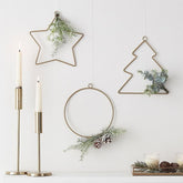 hanging-christmas-wire-tree-star-and-hoop-decorations-and-foliage-x-3|SPRK111|Luck and Luck| 1