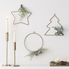 hanging-christmas-wire-tree-star-and-hoop-decorations-and-foliage-x-3|SPRK111|Luck and Luck| 1