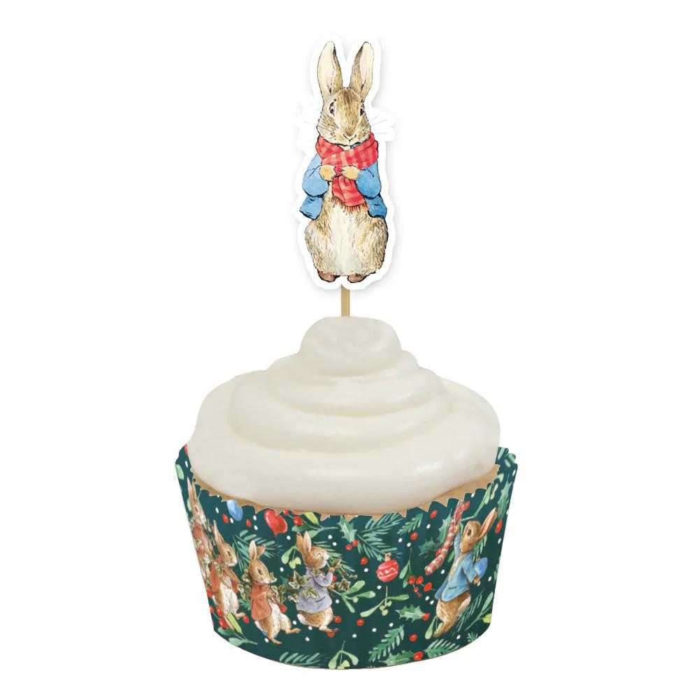 beatrix-potter-peter-rabbit-christmas-festive-foliage-cupcake-kit|J191|Luck and Luck| 4