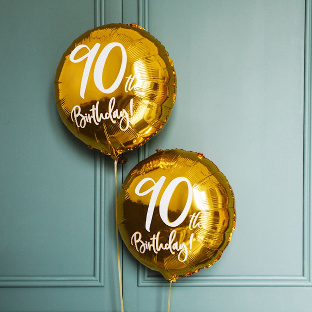 gold-90th-birthday-party-foil-balloon|FB24M-90-019|Luck and Luck| 1