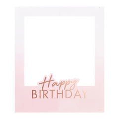 personalised-happy-birthday-photo-booth-selfie-frame-rose-gold-party|MIX111|Luck and Luck|2