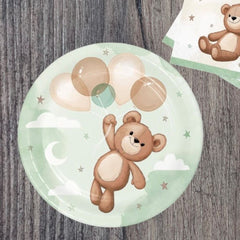 teddy-bear-baby-shower-paper-lunch-plates-x-8|PC368274|Luck and Luck| 1