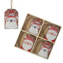 wooden-polar-bear-and-santa-tag-tree-christmas-decoration-x-8|PEA272|Luck and Luck| 3