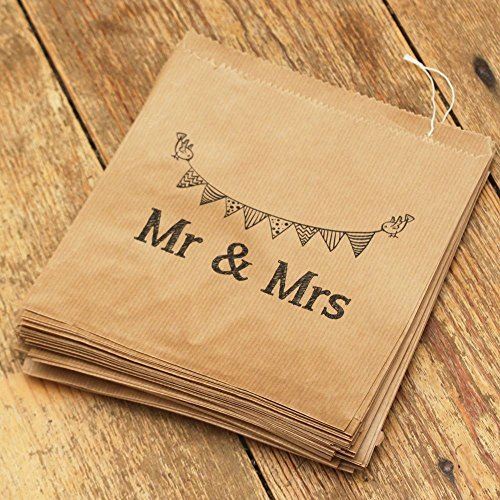 luck-and-luck-kraft-brown-mr-and-mrs-bag-x-90-wedding-favour-candy-bar|LLKBMAM|Luck and Luck| 1