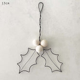 east-of-india-rusty-wire-christmas-hanging-holly-leaf-white-berries|4611|Luck and Luck| 1