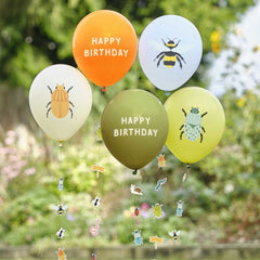 bug-party-birthday-balloons-with-bug-balloon-tails-x-5|BUG-101|Luck and Luck| 1