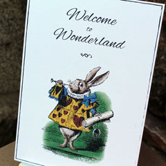 alice-in-wonderland-welcome-to-wonderland-card-and-easel-sign-party|LLSTWAIWDISWTW|Luck and Luck|2