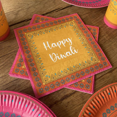 yellow-happy-diwali-paper-party-napkins-20-pack|SPICE-NAPKIN-DIWALI|Luck and Luck|2