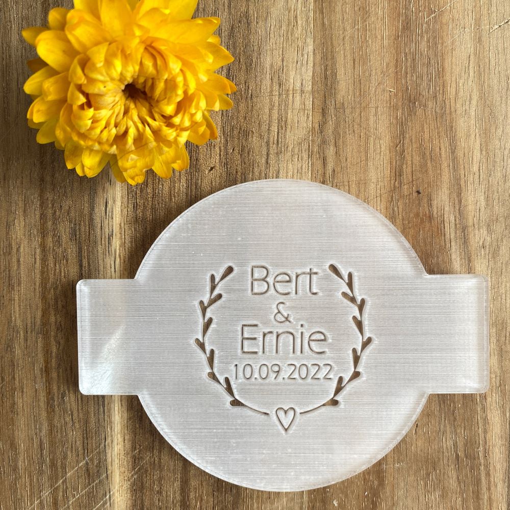 personalised-custom-wedding-icing-embosser-stamp-design-3|LLWWWEDEMBOSSD3|Luck and Luck|2