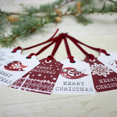 christmas-tags-merry-christmas-with-birds-snowflake-x-6-xmas-gift-tags|LLTAWBIRD|Luck and Luck| 4