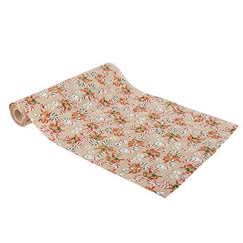 hessian-candy-cane-christmas-table-runner-28cm-x-3m|90889|Luck and Luck| 1