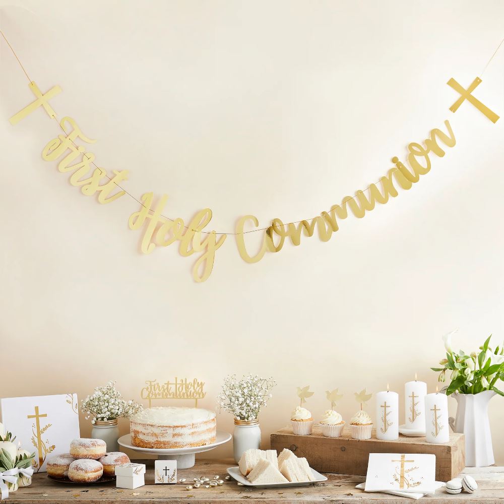 gold-first-holy-communion-banner-decoration|COM001|Luck and Luck| 1