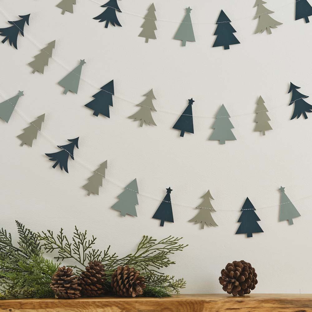 green-christmas-paper-tree-garland-4m-christmas-bunting|NN-148 |Luck and Luck| 1