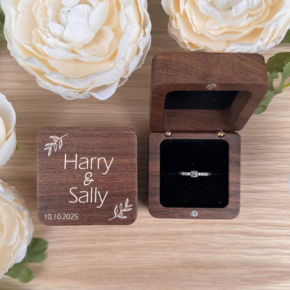 personalised-square-ring-box-1-ring-slot-black-insert-design-9|LLUVRB1BD9|Luck and Luck| 1