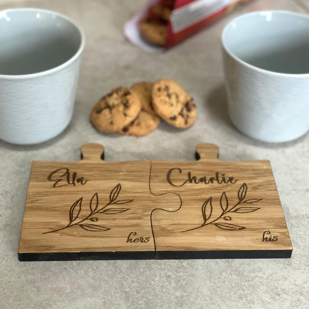 wooden-personalised-jigsaw-coasters-gift-set-of-2|LLWWJIGSAWCOASTERX2|Luck and Luck| 1