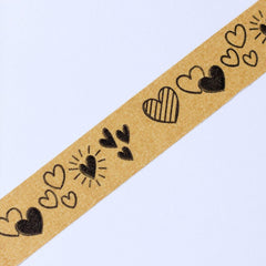 kraft-brown-hearts-gift-paper-tape-50m-eco-friendly-wrapping|LLTAPEHEARTS|Luck and Luck| 3