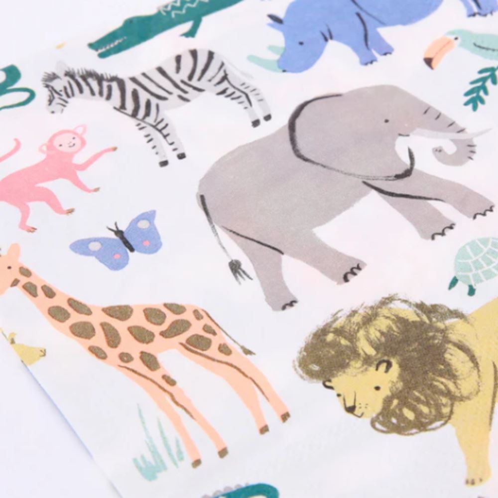 meri-meri-safari-animals-large-paper-party-napkins-x-20|202274|Luck and Luck| 1