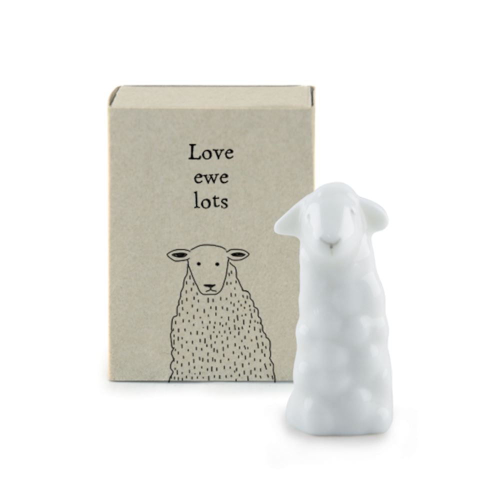 east-of-india-mini-porcelain-matchbox-sheep-love-ewe-lots|6100E|Luck and Luck|2