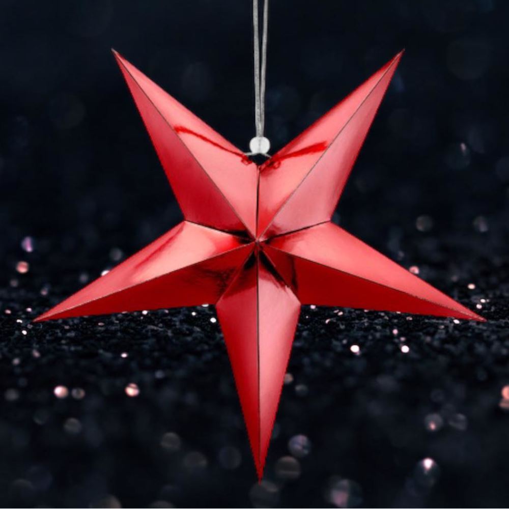 red-paper-hanging-star-decoration-45cm-christmas-wedding|GWP1-45-007M|Luck and Luck| 1
