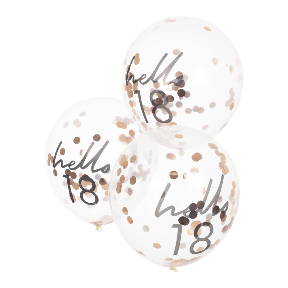 hello-18-rose-gold-party-balloons-18th-birthday-balloons-x-5|MIX105|Luck and Luck|2