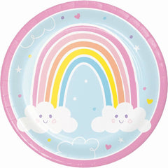 rainbow-paper-plates-birthday-christening-x-8|PC352003|Luck and Luck| 1