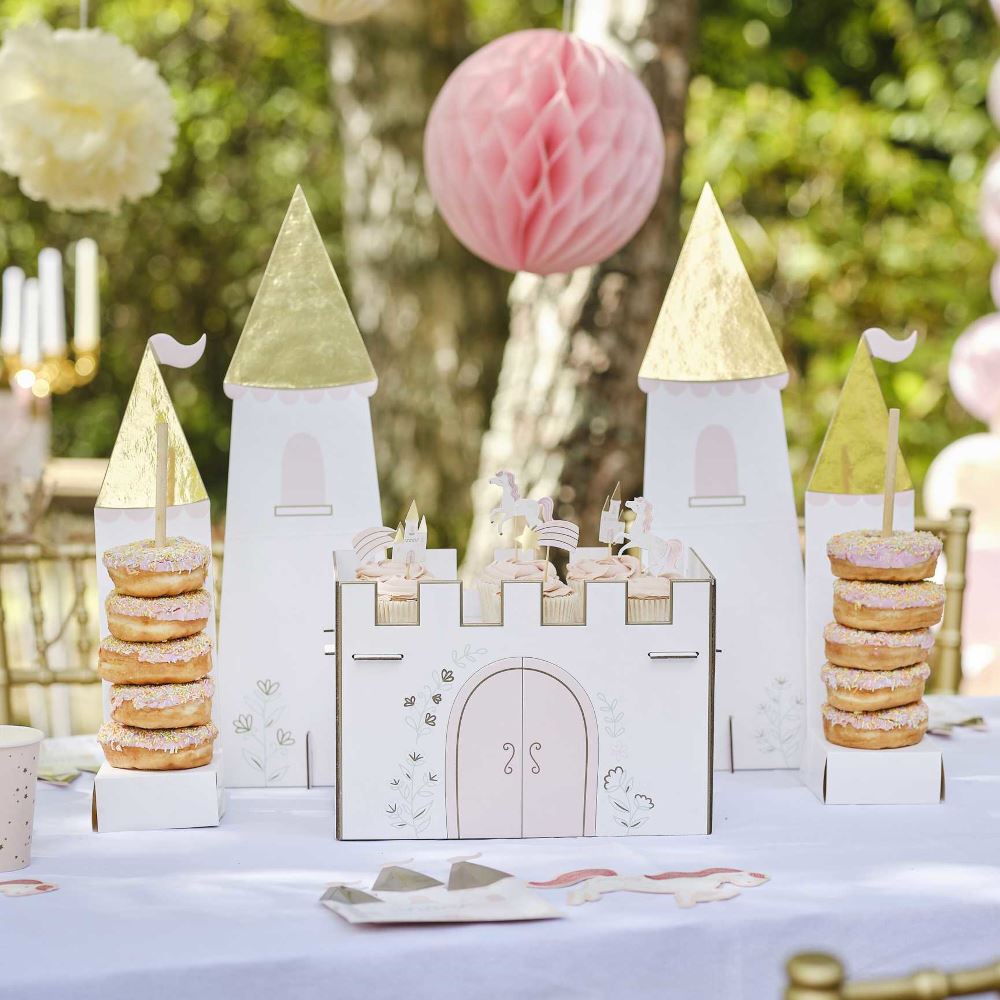 princess-castle-party-treat-stand-centrepiece-cakes-and-doughnuts|PC-104|Luck and Luck| 1