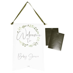 personalised-baby-shower-botanical-paper-welcome-sign-customize|BAB110|Luck and Luck|2