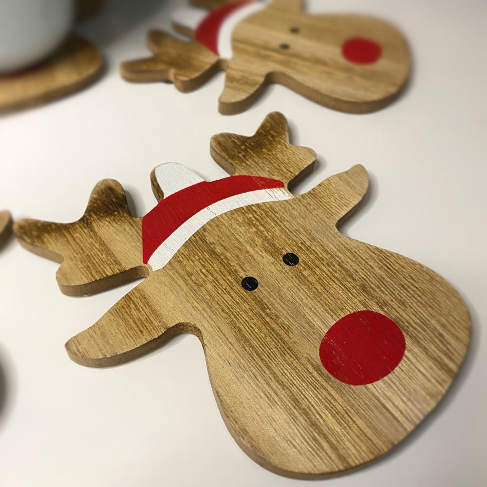 rudolph-the-reindeer-coasters-set-of-4-christmas-home-gift||Luck and Luck| 3