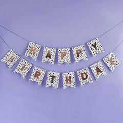 rose-gold-foil-happy-birthday-dalmatian-spots-banner-2m|HBDB107|Luck and Luck| 1