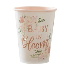 baby-in-bloom-floral-baby-shower-paper-party-cups-x-8|BL-116|Luck and Luck|2