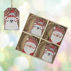 wooden-polar-bear-and-santa-tag-tree-christmas-decoration-x-8|PEA272|Luck and Luck| 1