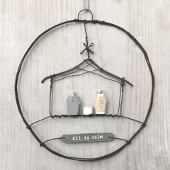 east-of-india-small-hanging-metal-wreath-nativity|3488|Luck and Luck| 1