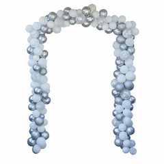 silver-and-white-christmas-door-balloon-arch-240-balloons|TIS-606|Luck and Luck|2