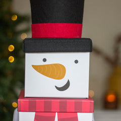stackable-snowman-christmas-gift-boxes-3-tier-set|X-31067-BXC|Luck and Luck| 3